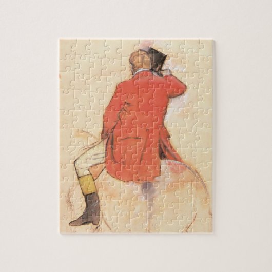 Rider in einem Red Coat von Edgar Degas Puzzle (Vertikal)