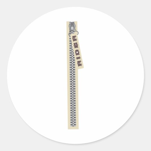 Rider Zipper Runder Aufkleber (Vorderseite)