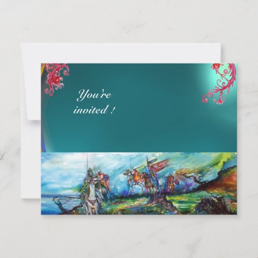 RIDERS IM STORM-Edelstein blau Einladung (Vorderseite)