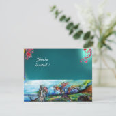 RIDERS IM STORM-Edelstein blau Einladung (Stehend Vorderseite)