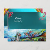 RIDERS IM STORM-Edelstein blau Einladung (Vorne/Hinten)