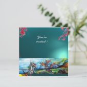 RIDERS IM STORM-Edelstein blau Einladung (Stehend Vorderseite)