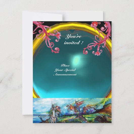 RIDERS IM STORM-Edelstein blau Einladung (Rückseite)