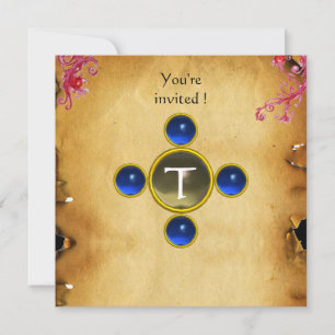 RIDERS IM STORM-Monogramm-Saphir Einladung