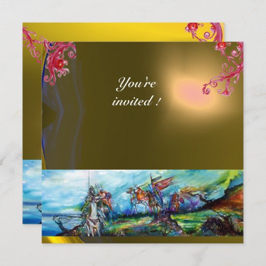 RIDERS IM STORMEN-Edelstein Gelb Einladung (Vorne/Hinten)