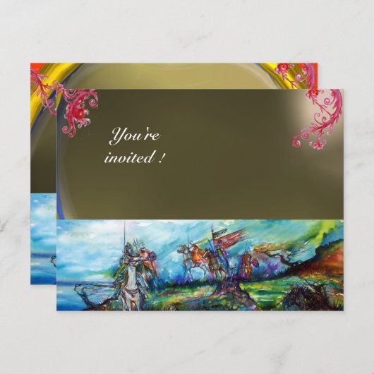 RIDERS IM STORMEN-Edelstein grau Einladung (Vorne/Hinten)