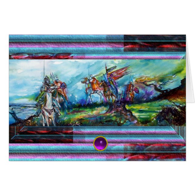 RIDERS IN DER STORM Mittelalterliche Ritter Reitst (Vorderseite (Horizontal))