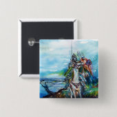 RIDERS IN DER STORM Mittelalterliche Ritter Reitst Button (Vorne & Hinten)