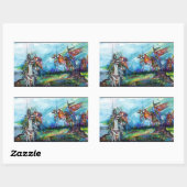 RIDERS IN DER STORM Mittelalterliche Ritter Reitst Rechteckiger Aufkleber (Blatt)