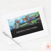 RIDERS IN DER STORM Mittelalterliche Ritter Reitst Rechteckiger Aufkleber (Umschlag)