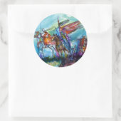 RIDERS IN DER STORM Mittelalterliche Ritter Reitst Runder Aufkleber (Tasche)