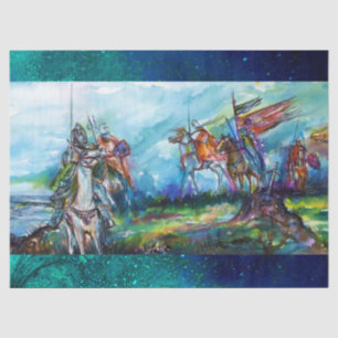 RIDERS IN DER STORM Mittelalterliche Ritter Reitst Seidenpapier