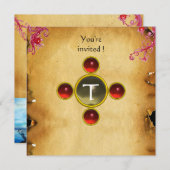 RIDERS IN STORM, MITTELALTERLICHE NIGHTS Ruby Mono Einladung (Vorne/Hinten)