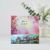 RIDERS IN STORM Mittelalterliche Ritter Reiten Lil Einladung (Stehend Vorderseite)