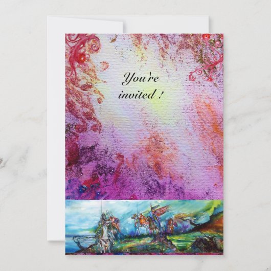 RIDERS IN STORM Mittelalterliche Ritter Reiten Lil Einladung (Vorderseite)