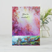 RIDERS IN STORM Mittelalterliche Ritter Reiten Lil Einladung (Stehend Vorderseite)