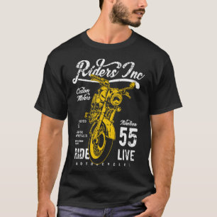 Riders Inc 1955 Vintage Retro Motorrad abgenutzt T-Shirt