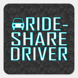 Rideshare Driving mit dem Ride Share-Fahrer Quadratischer Aufkleber