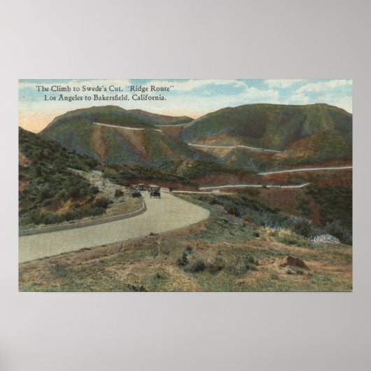 Ridge Route zum Swede's Cut & Bakersfield Poster (Vorne)