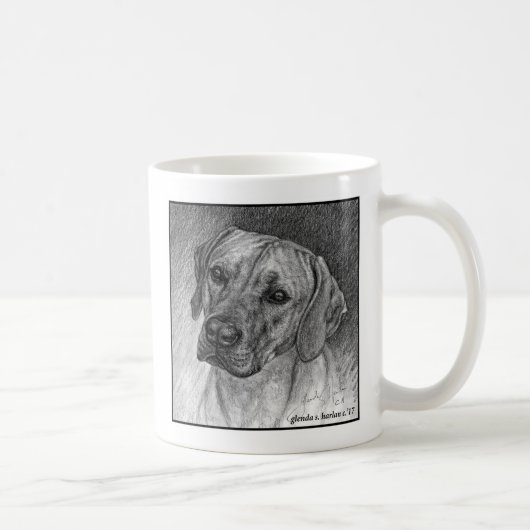 Ridgeback Dog Art von Glenda S. Harlan Kaffeetasse (Rechts)