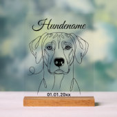 Ridgeback Dog Portrait Personalized Acrylic Print Acrylschild (Neutral)