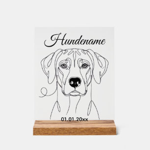 Ridgeback Dog Portrait Personalized Acrylic Print Acrylschild