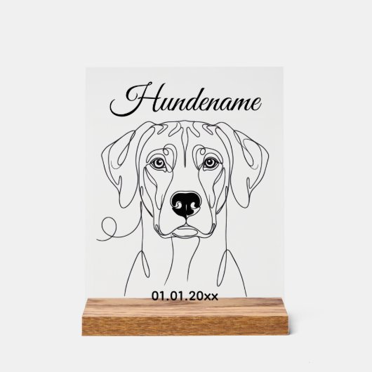 Ridgeback Dog Portrait Personalized Acrylic Print Acrylschild (Vorderseite)