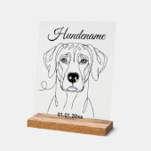 Ridgeback Dog Portrait Personalized Acrylic Print Acrylschild (Winkel)