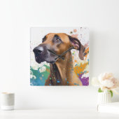 Ridgeback Dog Quadratische Wanduhr (Zuhause)
