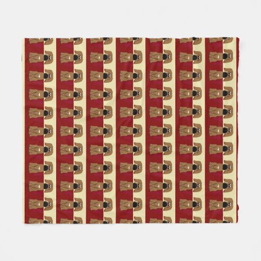 Ridgeback Puppy Zeichnend - Frohe Weihnachten Fleecedecke (Vorderseite (Horizontal))