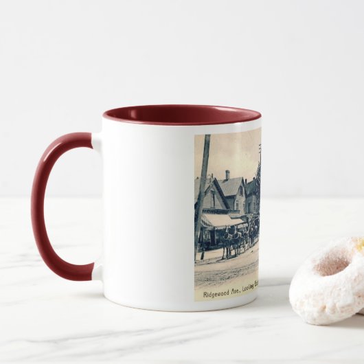Ridgewood Ave, Ridgewood, Vintage Tasse New Jersey (Mit Donut)