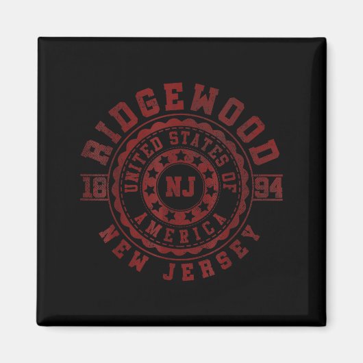 Ridgewood Nj _ New Jersey _ Vintage City Apparels Magnet (Vorne)