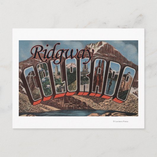 Ridgway, Colorado - Große Buchstabenszenen Postkarte (Vorderseite)