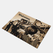 Ridin, das Vintage Eisenbahn-LokomotivCrew Fußmatte (Schrägansicht)