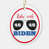 Ridin' mit Biden 46 Aviator-Sonnenbrille Keramik Ornament (Links)