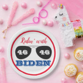 Ridin' mit Biden 46 Aviator-Sonnenbrille Pappteller (Party)