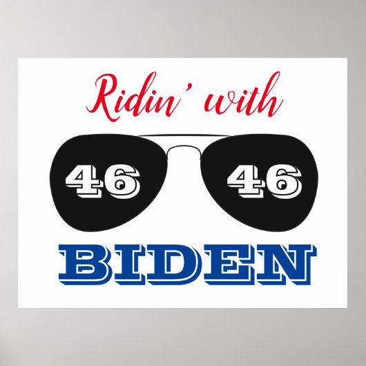 Ridin' mit Biden 46 Aviator-Sonnenbrille Poster (Vorne)