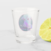 Ridin' mit Biden Synthwave Outrun Retro Palme Tree Schnapsglas (Rückseite)