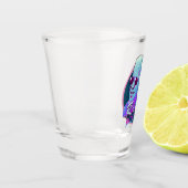 Ridin' mit Biden Synthwave Outrun Retro Palme Tree Schnapsglas (Links)