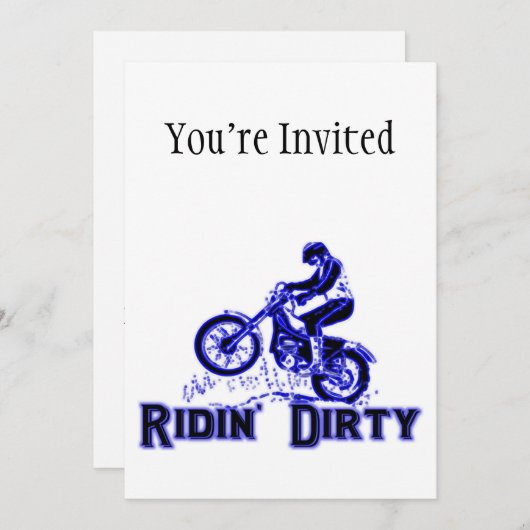 Ridin schmutziger Schmutz-Fahrrad-Reiter Einladung (Vorne/Hinten)