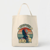 Ridin' with biden Eating Ice Cream Retro Sunset Tragetasche (Vorne)