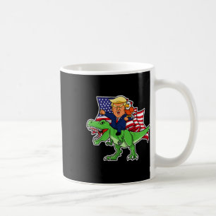 Riding A Dinosaur Trex Funny Merica Patriotic Juli Kaffeetasse