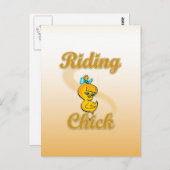 Riding Chick Postkarte (Vorne/Hinten)