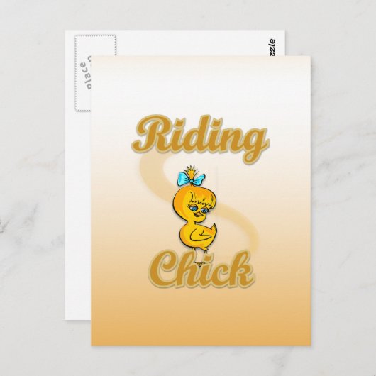 Riding Chick Postkarte (Vorne/Hinten)