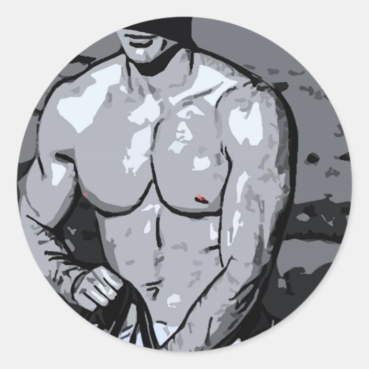 Riding Cowboy Runder Aufkleber (Vorderseite)