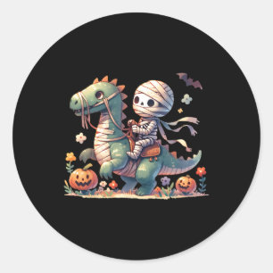 Riding Dragon Halloween Pumpkin Thema Kinder Jungs Runder Aufkleber