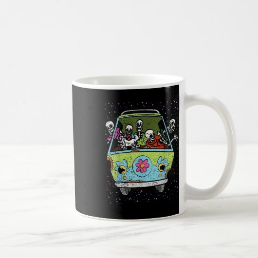 Riding Hippie Van Halloween Kostüm Retro Knochen Kaffeetasse (Rechts)