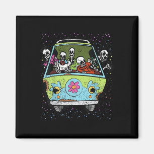 Riding Hippie Van Halloween Kostüm Retro Knochen Magnet