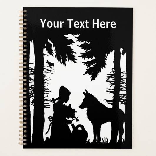 Riding Hood in Black Silhouette in Woods Wolf Planer (Vorderseite)