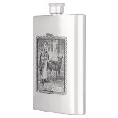 Riding Hood Wolf Fairy Tale Schwarz-weiß Gerahmt Flachmann (Links)